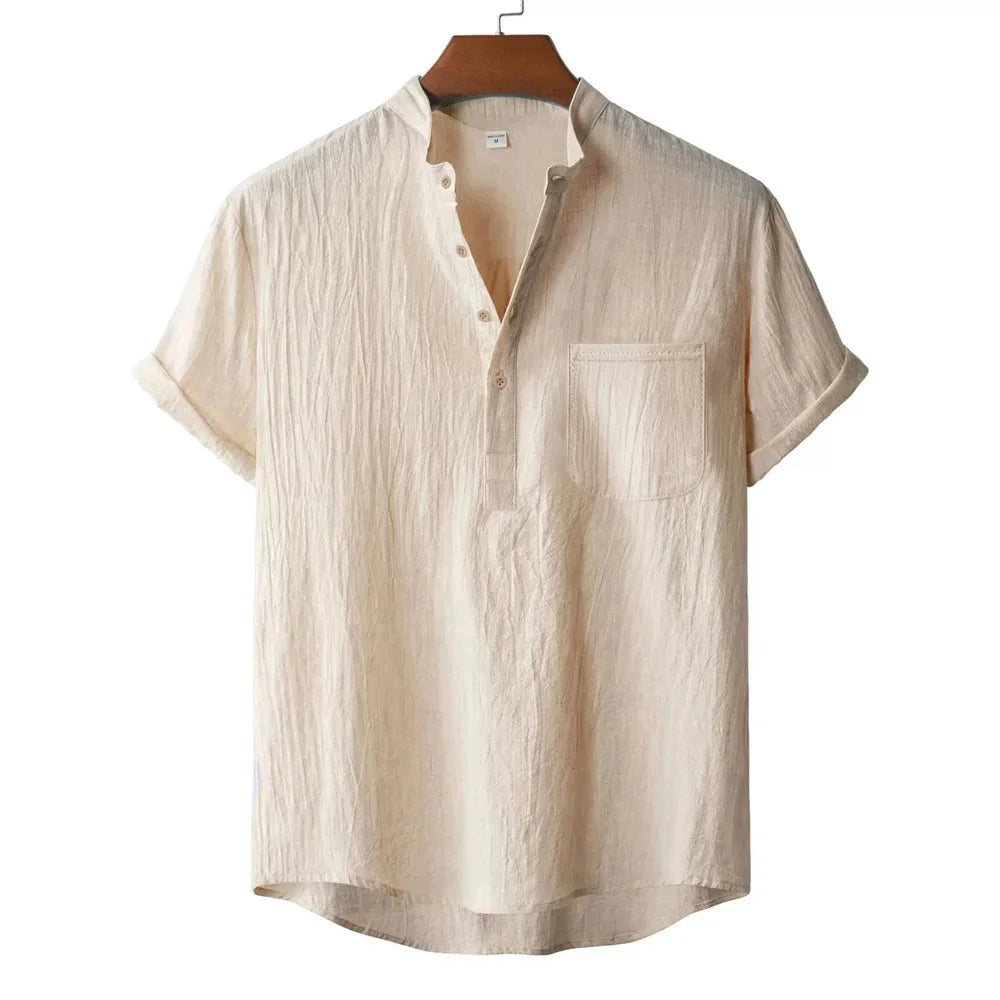 Camisa Henley de Lino
