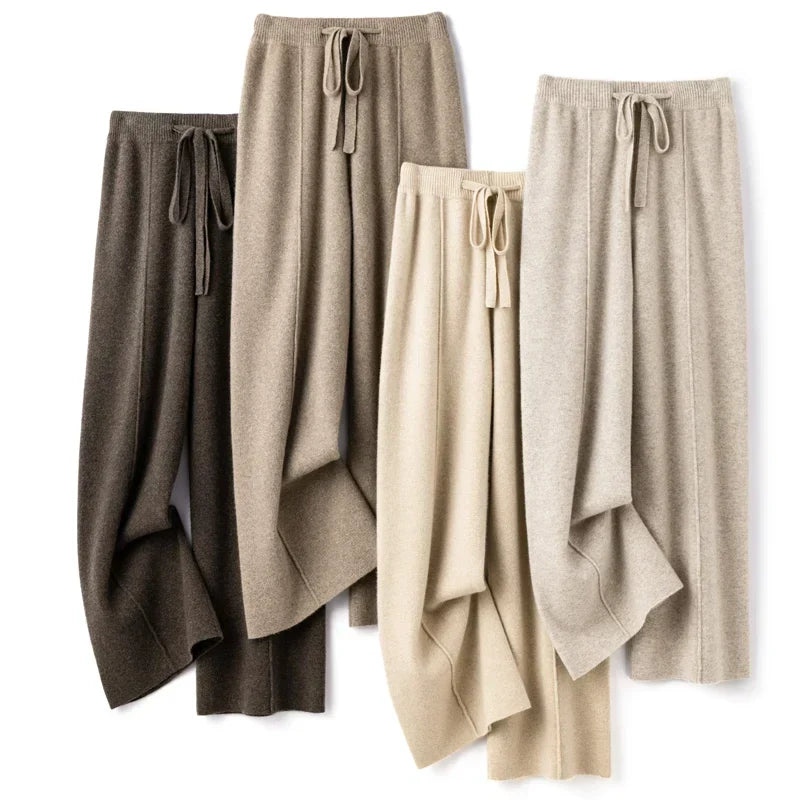 Pantalones Anchos de Lana Merino