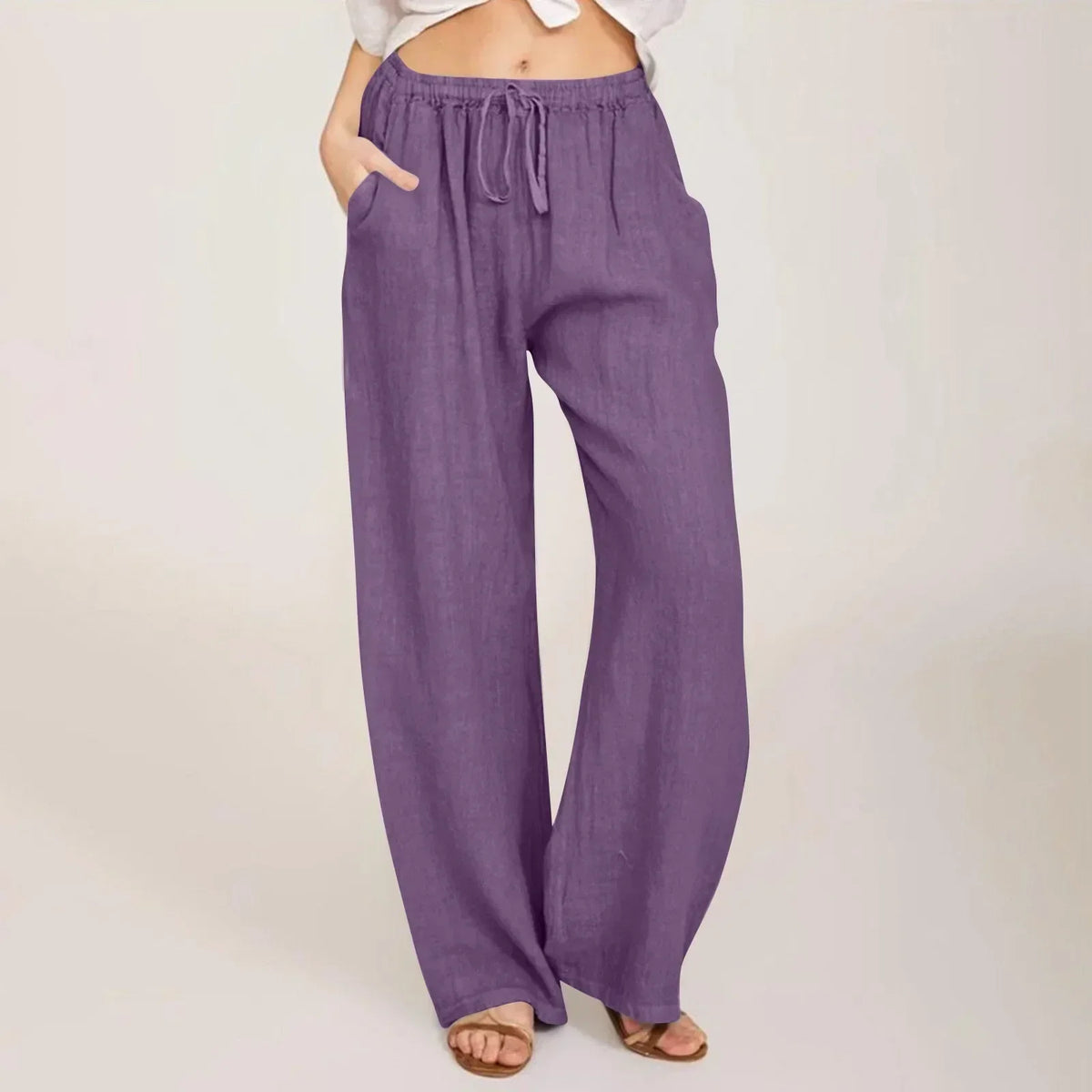 Pantalones cómodos de pierna ancha