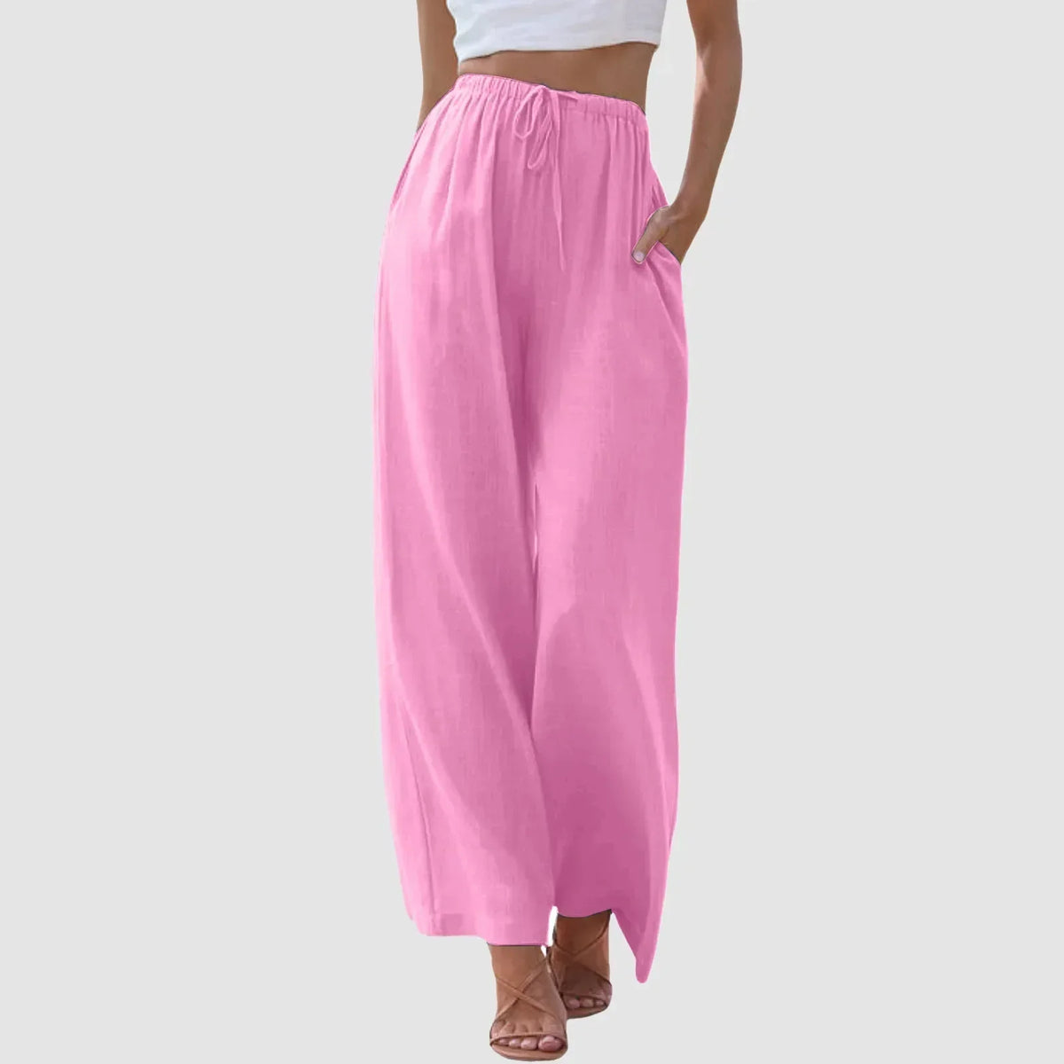Pantalones de cintura alta con pierna ancha