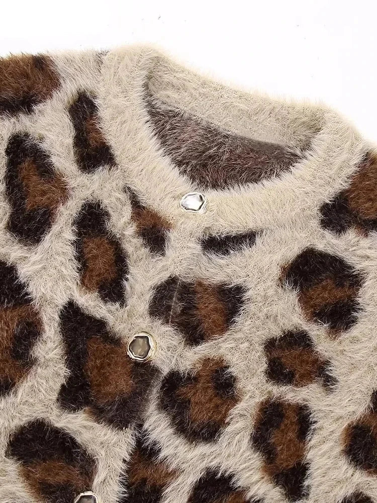 Jersey de pelo con estampado de leopardo