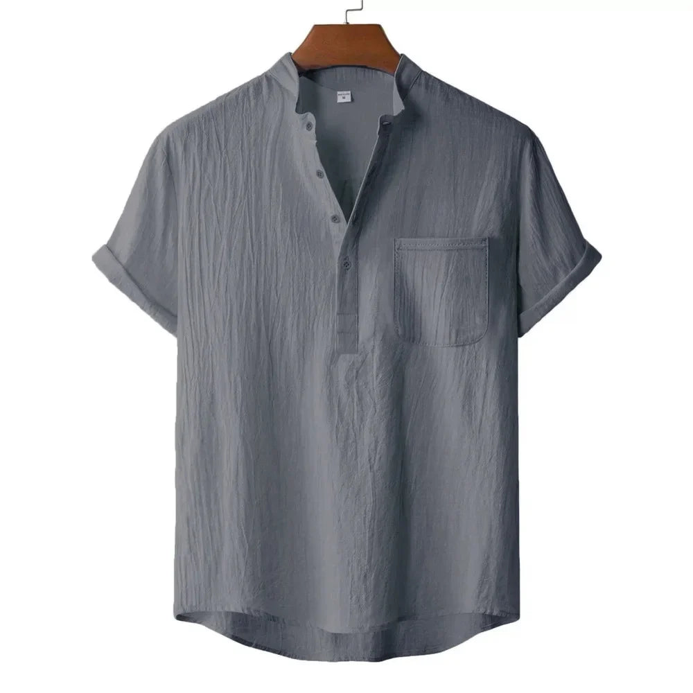 Camisa Henley de Lino