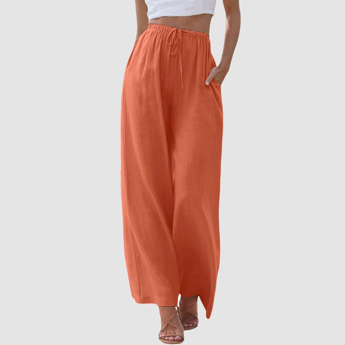 Pantalones de cintura alta con pierna ancha
