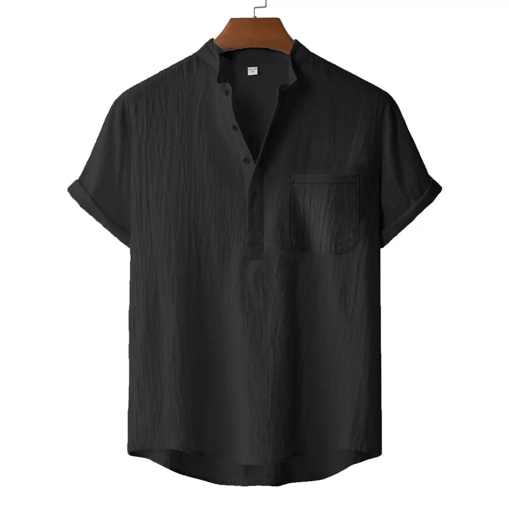 Camisa Henley de Lino