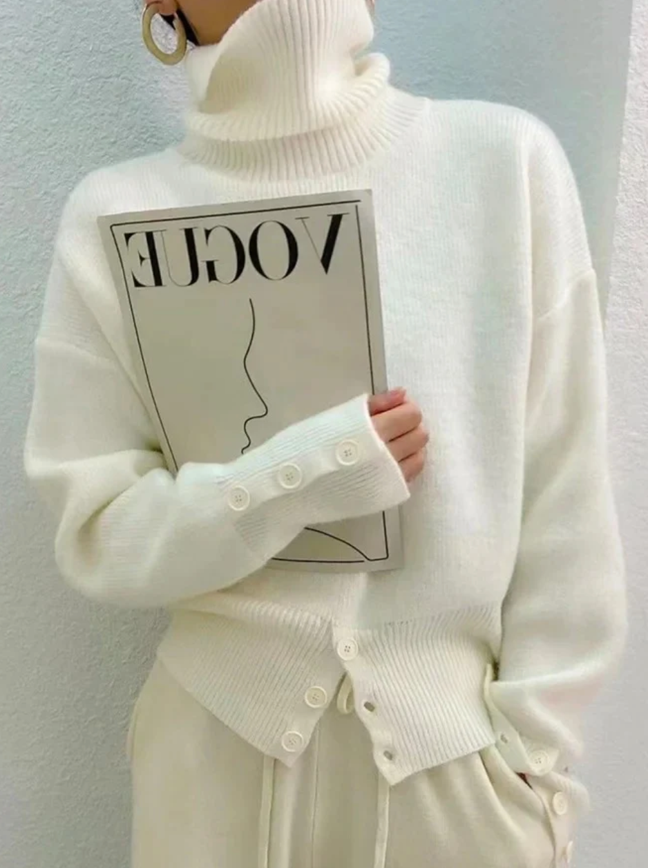 Jersey de cuello alto liso
