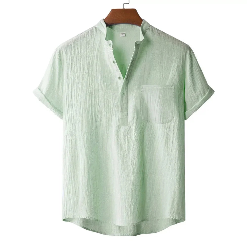 Camisa Henley de Lino
